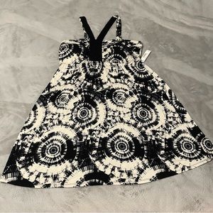 NWT a.n.a A NEW APPROACH Black-White Tie Dye Dress